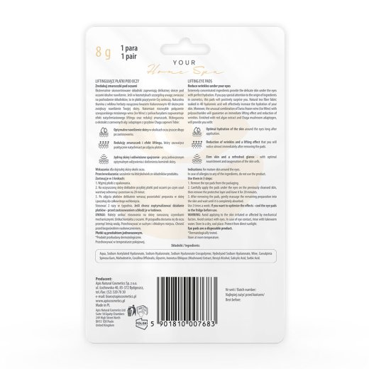 Liftingujące płatki pod oczy tył