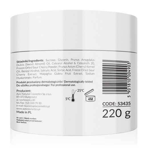 Multiwitaminowy peeling cukrowy z liofilizowanymi wiśniami tył