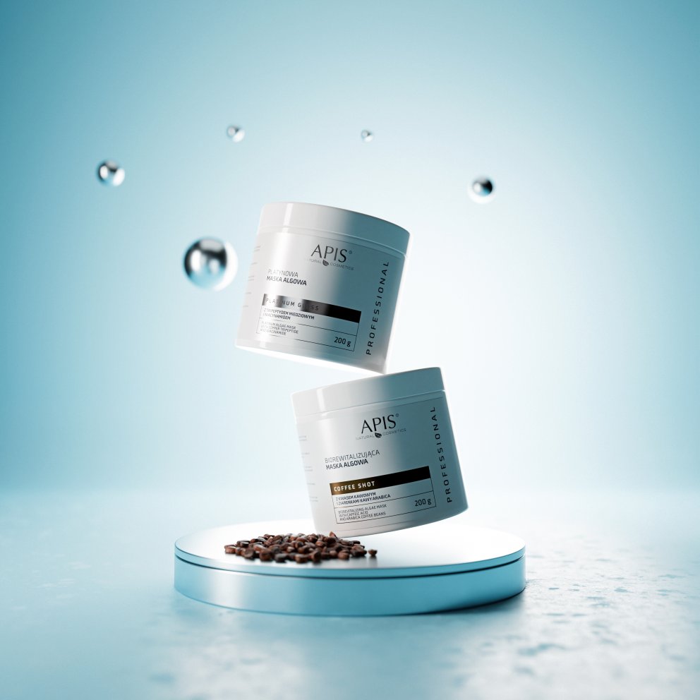Platinum Gloss Platynowa Maska Algowa oraz Coffee Shot Biorewitalizująca Maska Algowa
